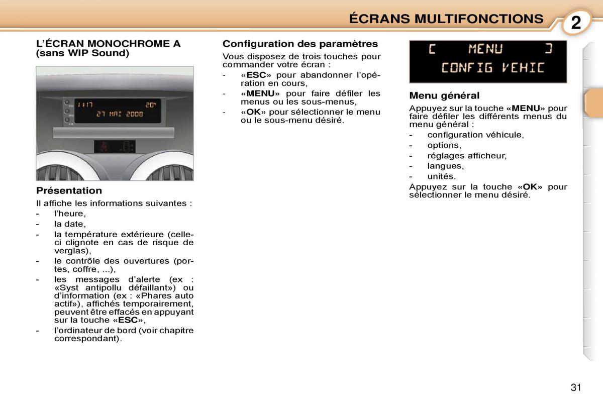 Peugeot 1007 manuel du proprietaire / page 37