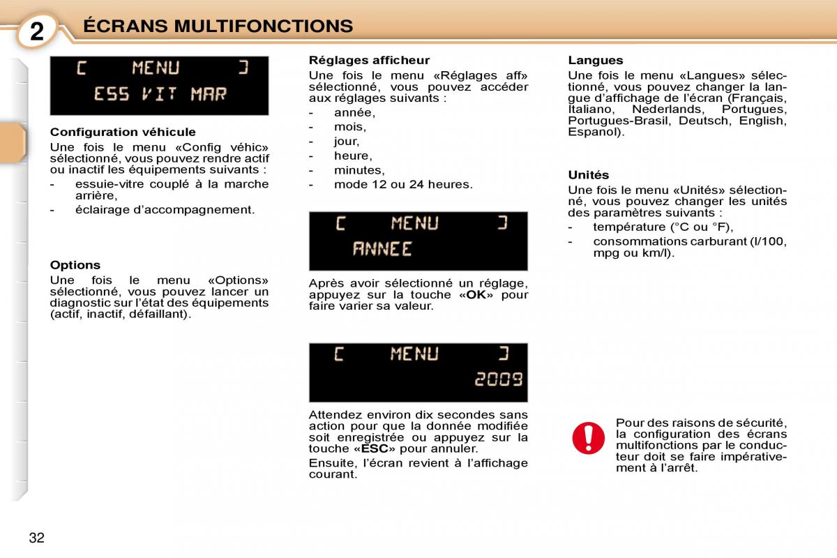 Peugeot 1007 manuel du proprietaire / page 38