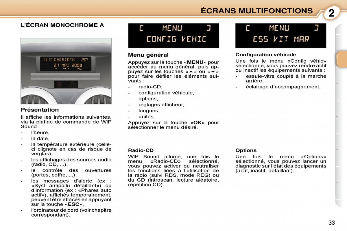 Peugeot 1007 manuel du proprietaire / page 39