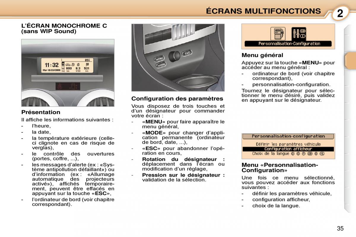 Peugeot 1007 manuel du proprietaire / page 41