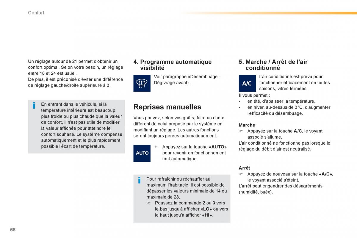 Peugeot 2008 manuel du proprietaire / page 70