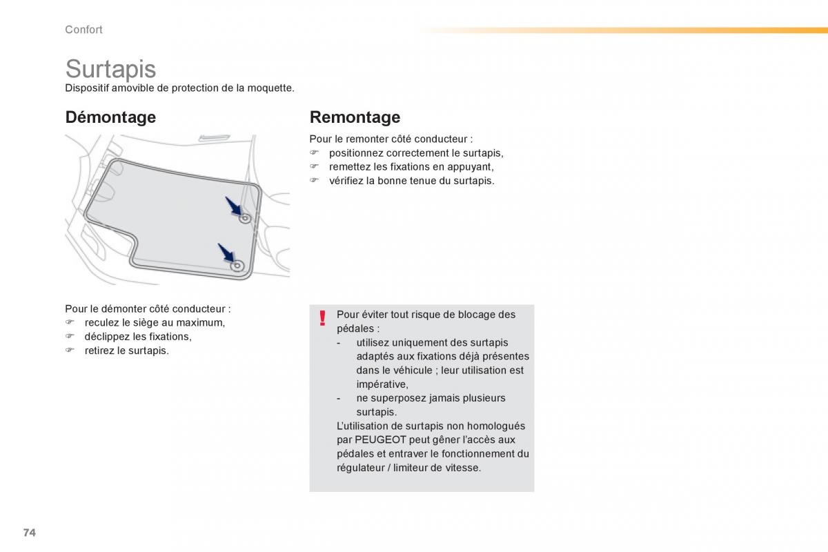 Peugeot 2008 manuel du proprietaire / page 76