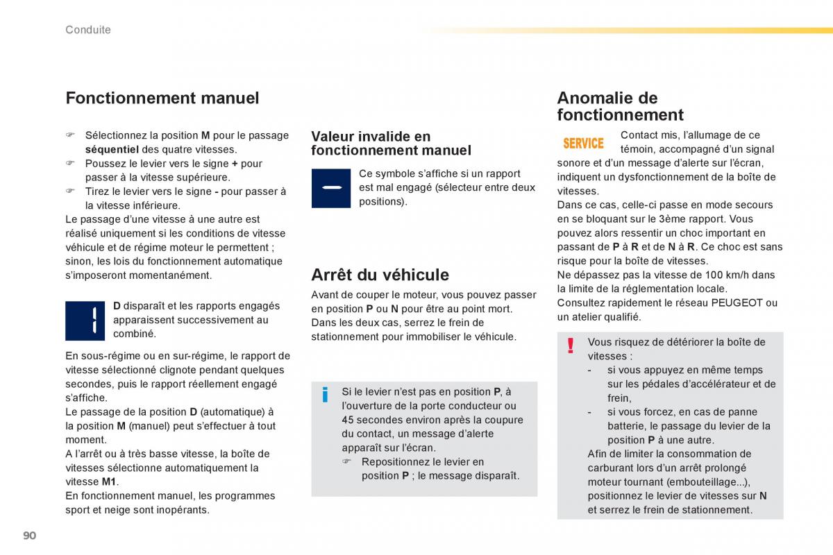 Peugeot 2008 manuel du proprietaire / page 92