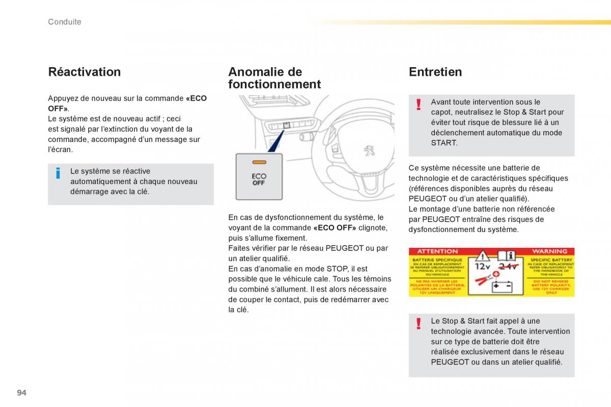 Peugeot 2008 manuel du proprietaire / page 96