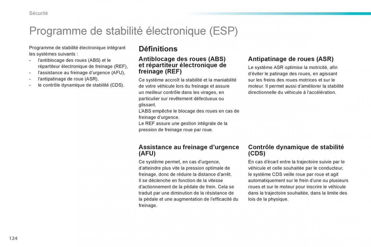 Peugeot 2008 manuel du proprietaire / page 126