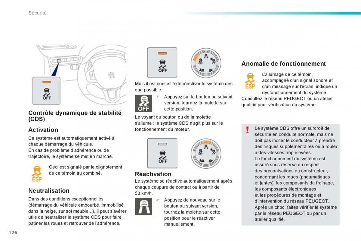 Peugeot 2008 manuel du proprietaire / page 128