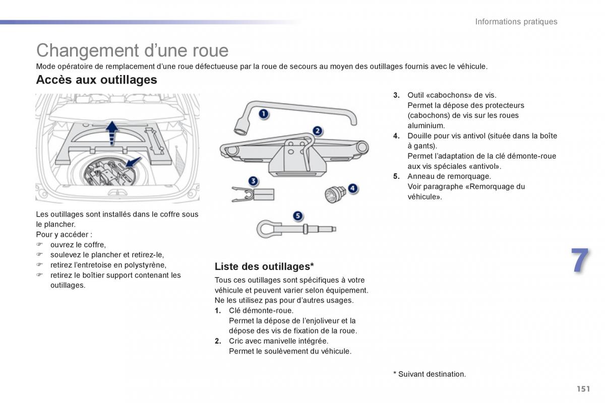 Peugeot 2008 manuel du proprietaire / page 153