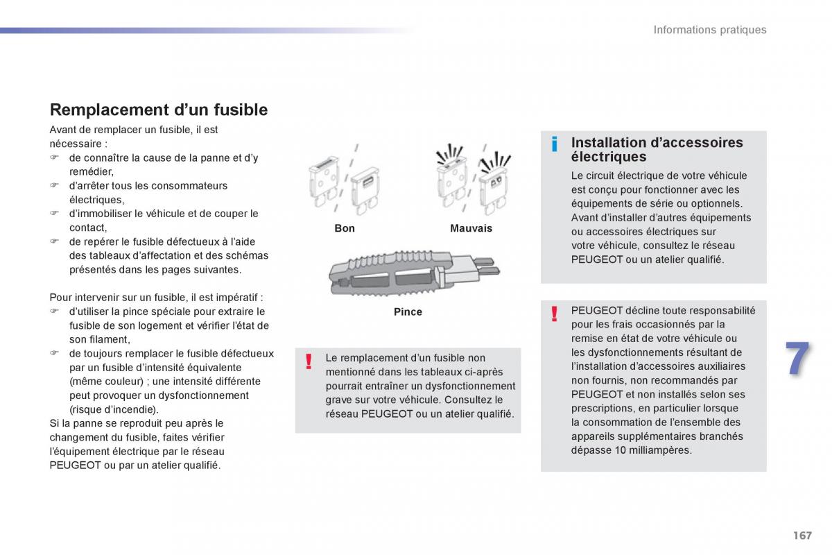 Peugeot 2008 manuel du proprietaire / page 169