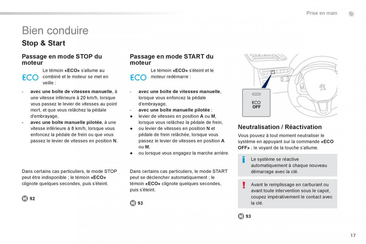 Peugeot 2008 manuel du proprietaire / page 19