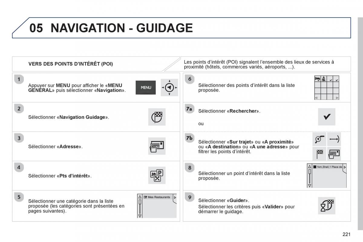 Peugeot 2008 manuel du proprietaire / page 223