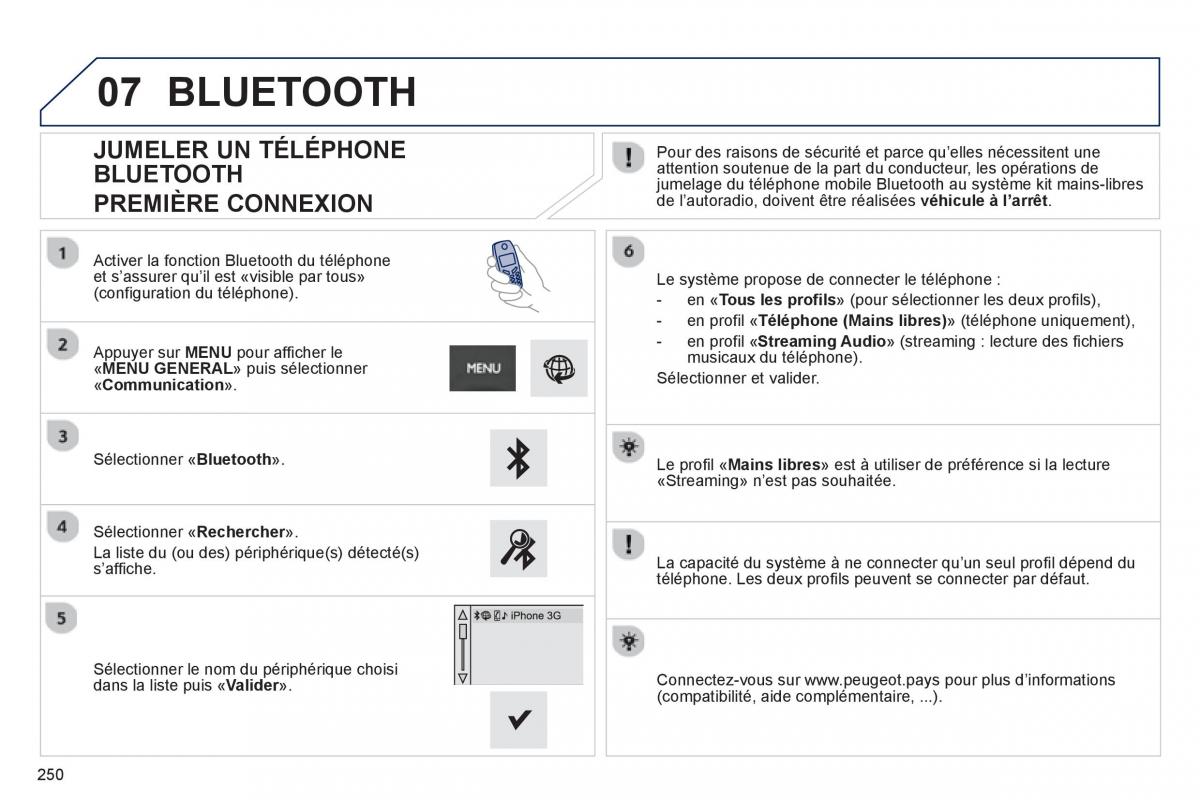 Peugeot 2008 manuel du proprietaire / page 252