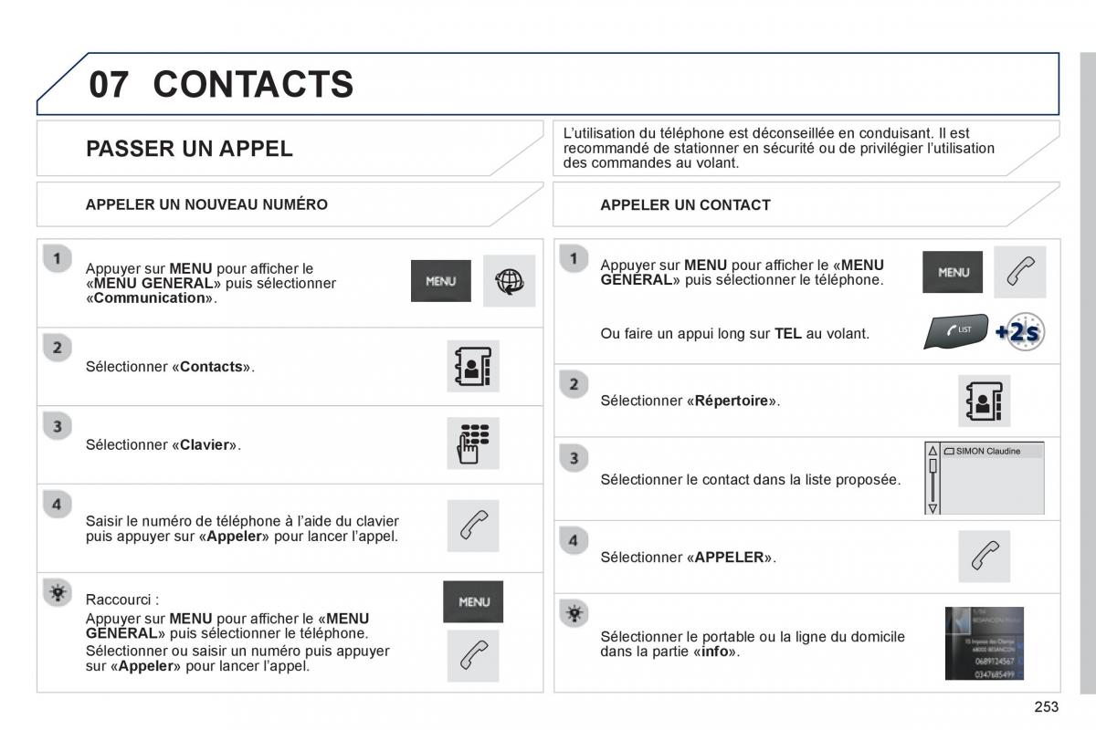 Peugeot 2008 manuel du proprietaire / page 255