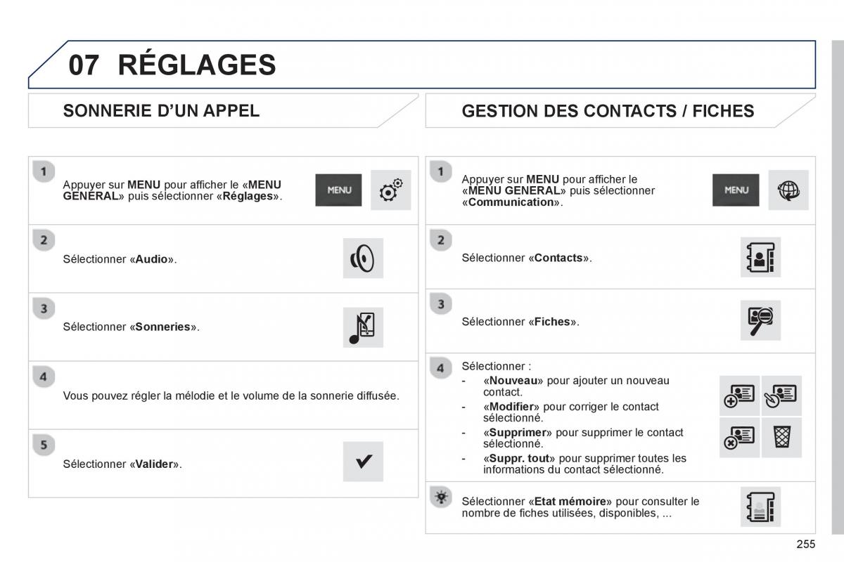 Peugeot 2008 manuel du proprietaire / page 257