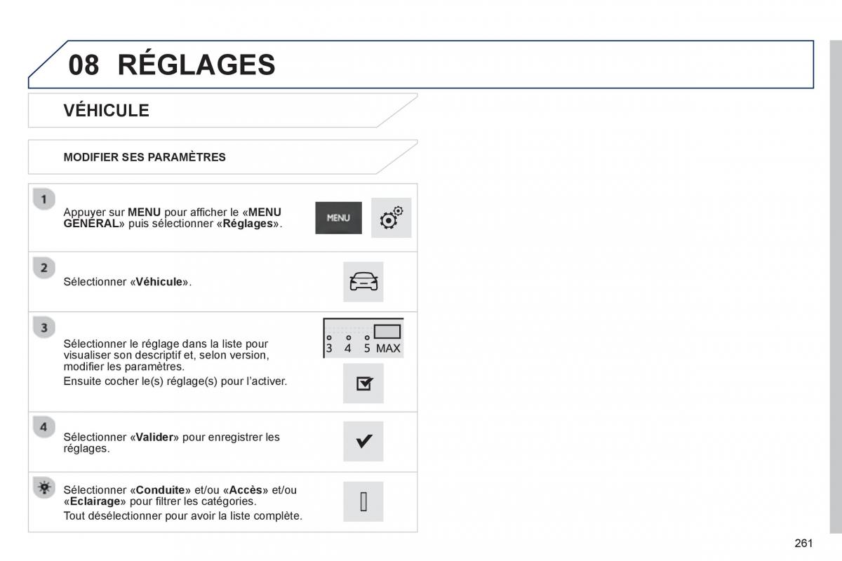 Peugeot 2008 manuel du proprietaire / page 263