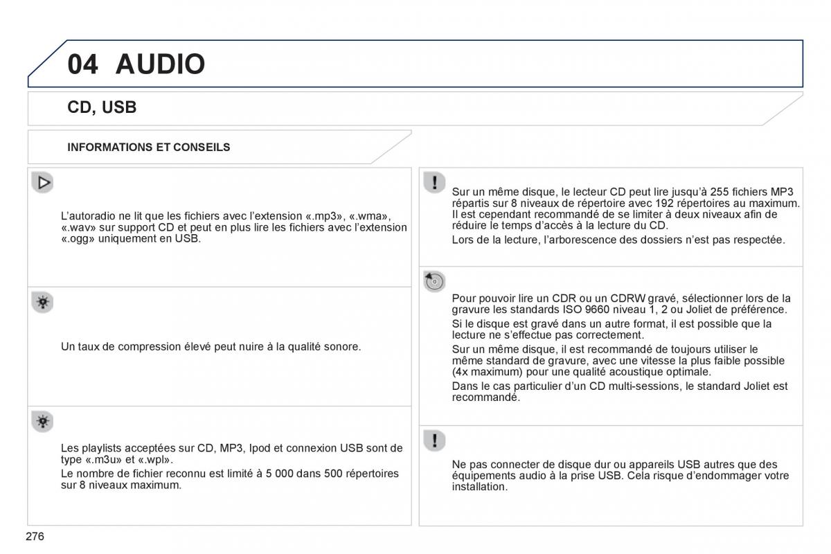 Peugeot 2008 manuel du proprietaire / page 278