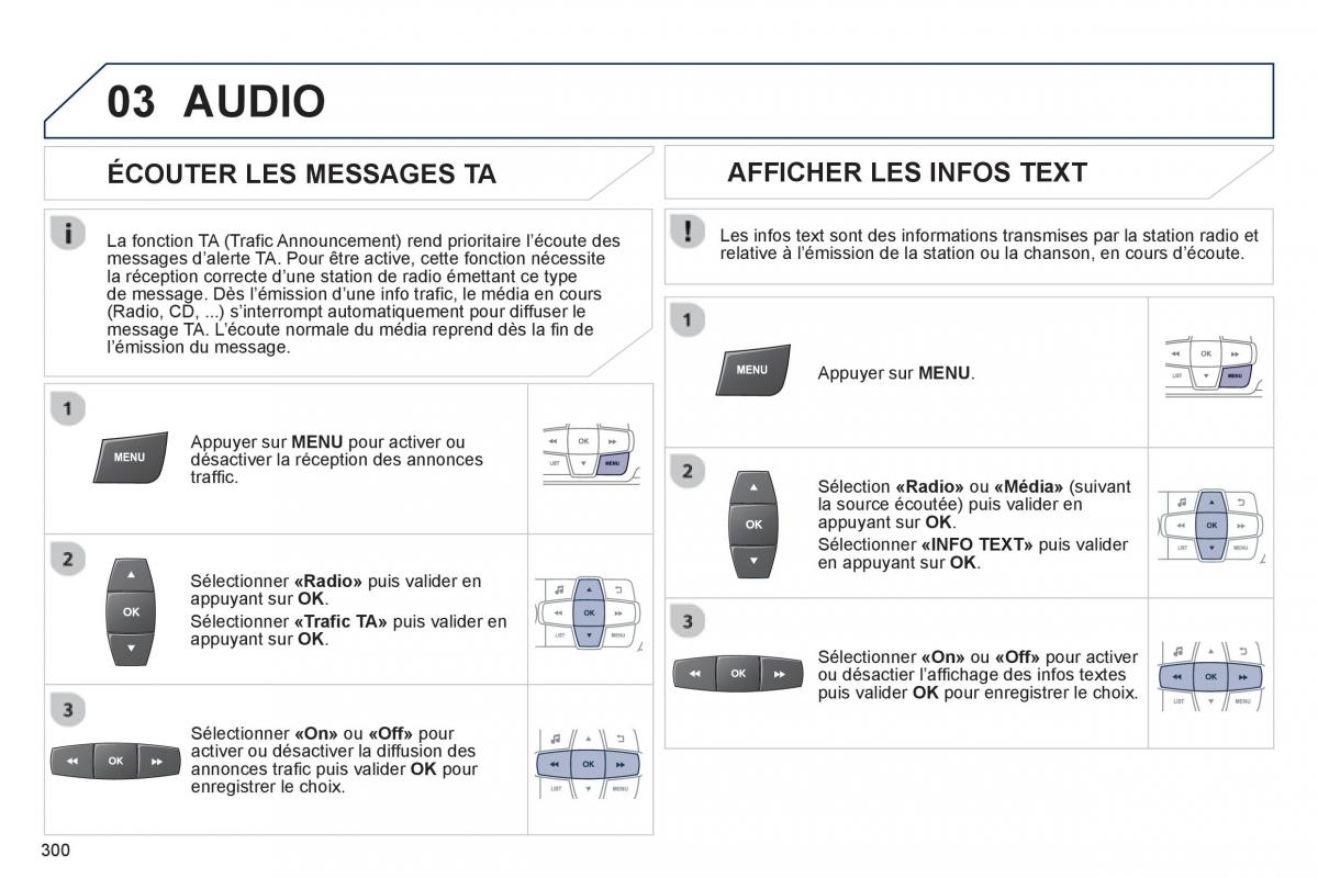 Peugeot 2008 manuel du proprietaire / page 302