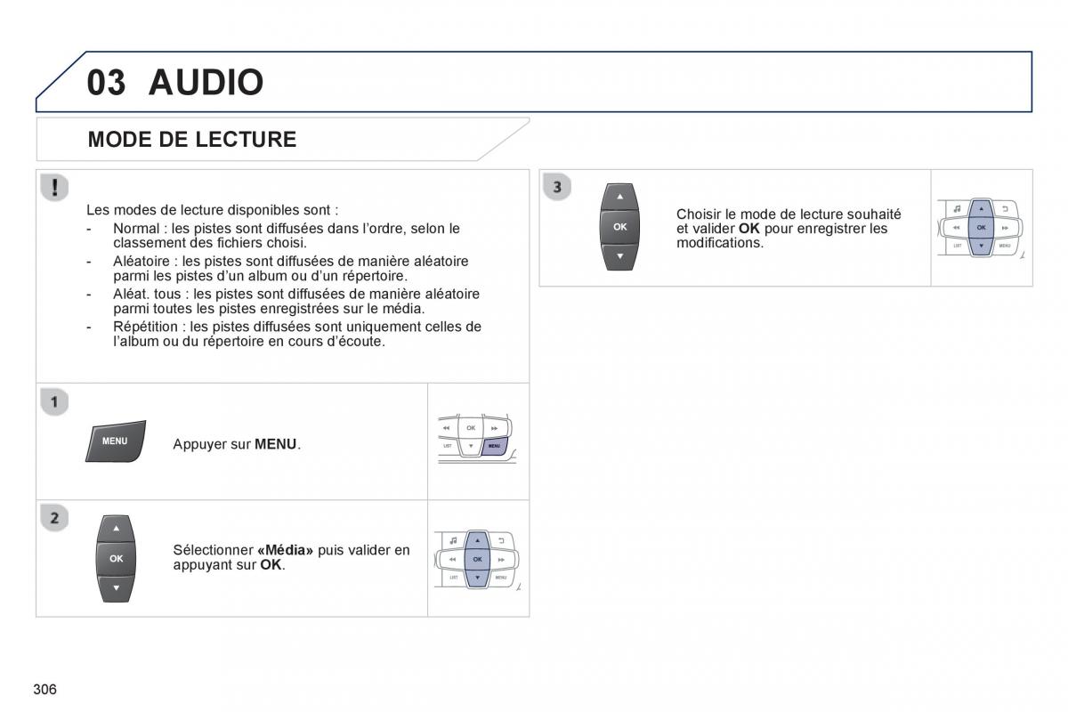 Peugeot 2008 manuel du proprietaire / page 308