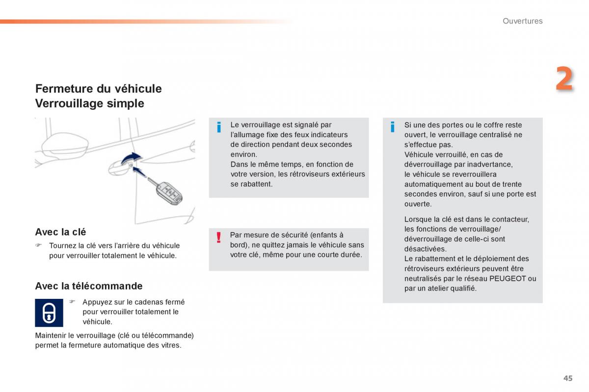 Peugeot 2008 manuel du proprietaire / page 47