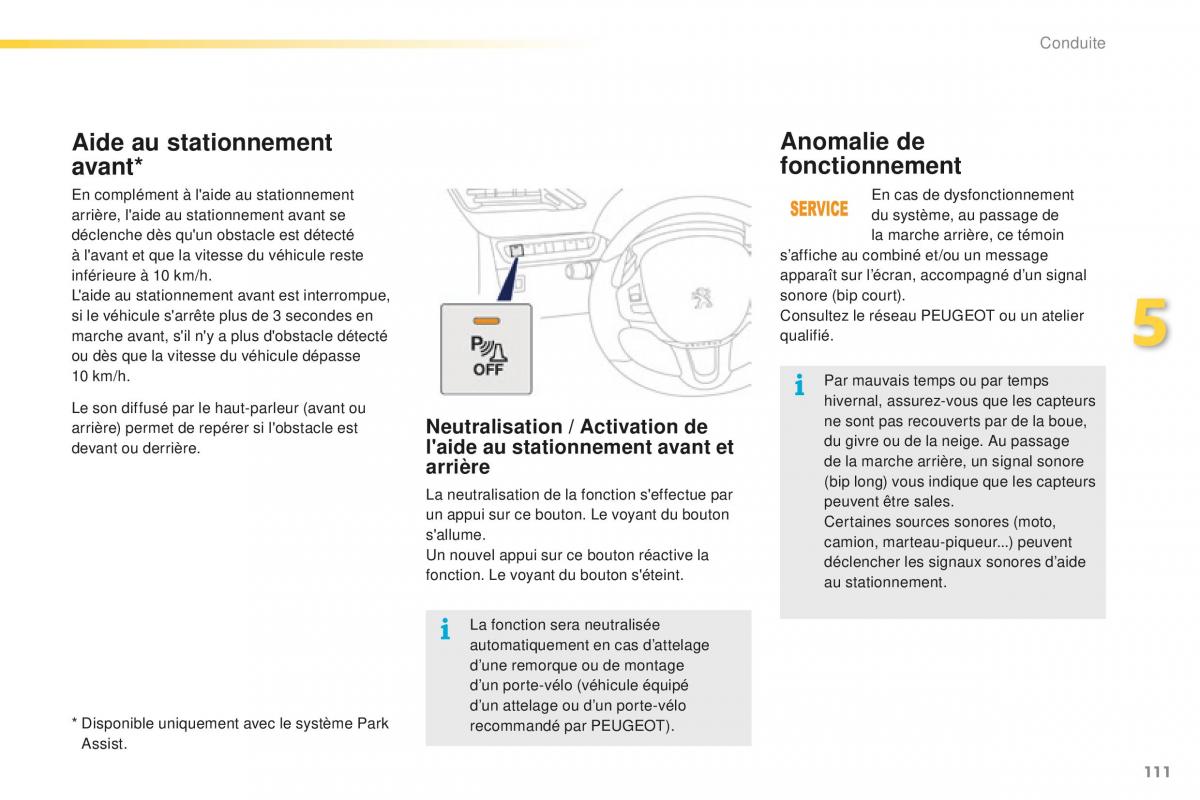 Peugeot 2008 FL manuel du proprietaire / page 113