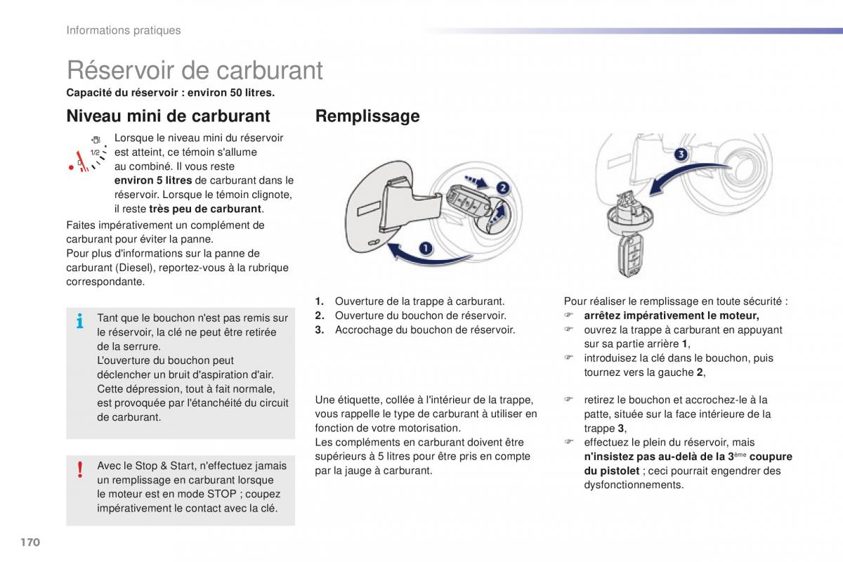 Peugeot 2008 FL manuel du proprietaire / page 172