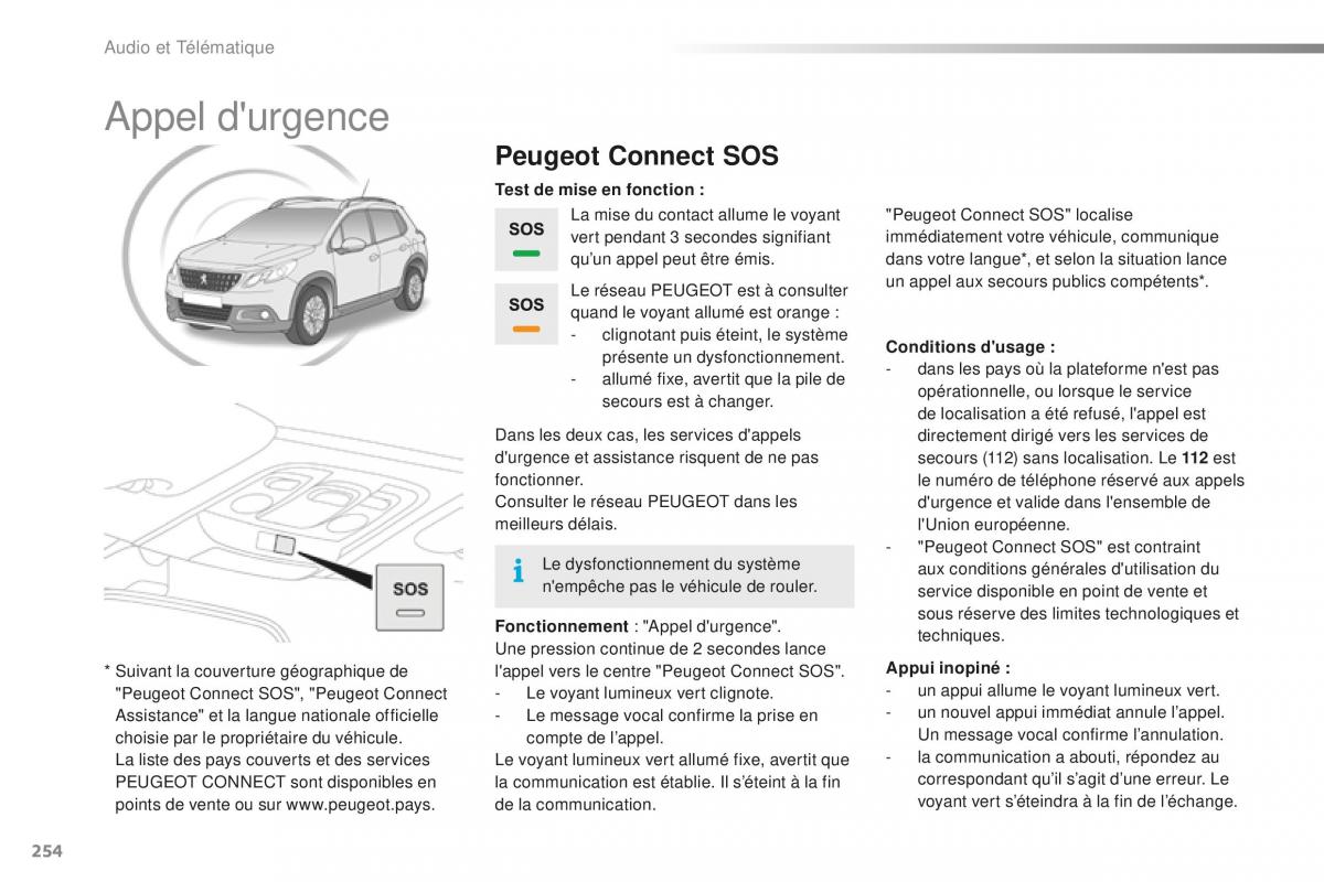 Peugeot 2008 FL manuel du proprietaire / page 256