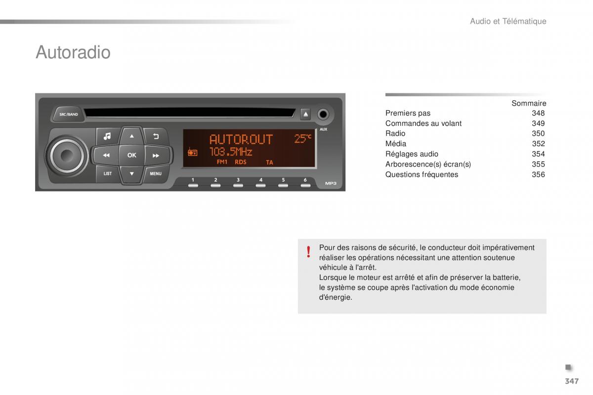 Peugeot 2008 FL manuel du proprietaire / page 349