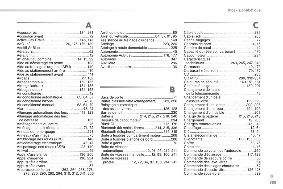 Peugeot 2008 FL manuel du proprietaire / page 361