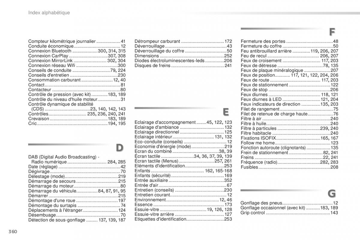 Peugeot 2008 FL manuel du proprietaire / page 362