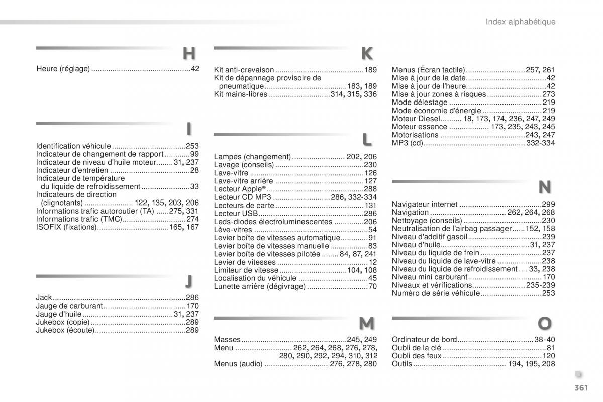 Peugeot 2008 FL manuel du proprietaire / page 363