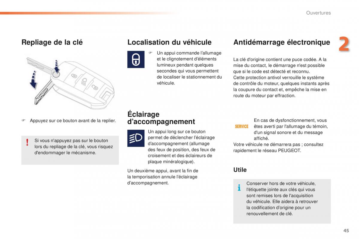 Peugeot 2008 FL manuel du proprietaire / page 47