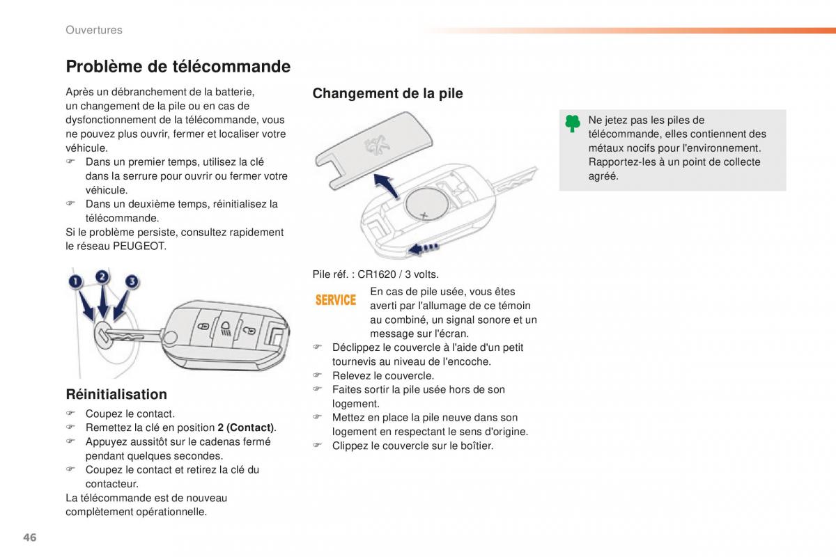 Peugeot 2008 FL manuel du proprietaire / page 48