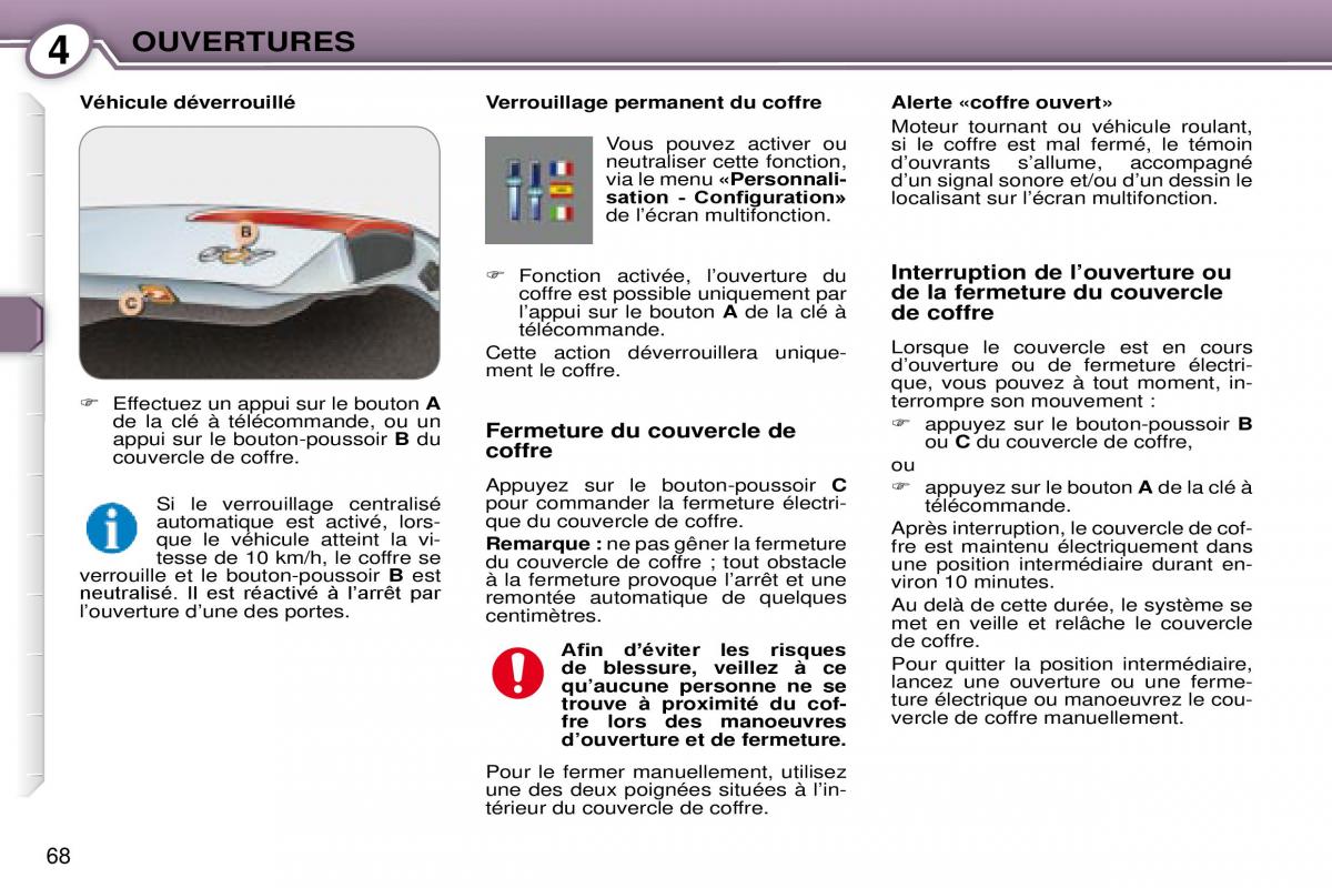 Peugeot 607 manuel du proprietaire / page 68