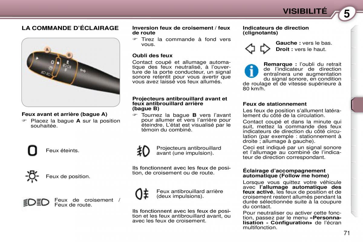 Peugeot 607 manuel du proprietaire / page 71