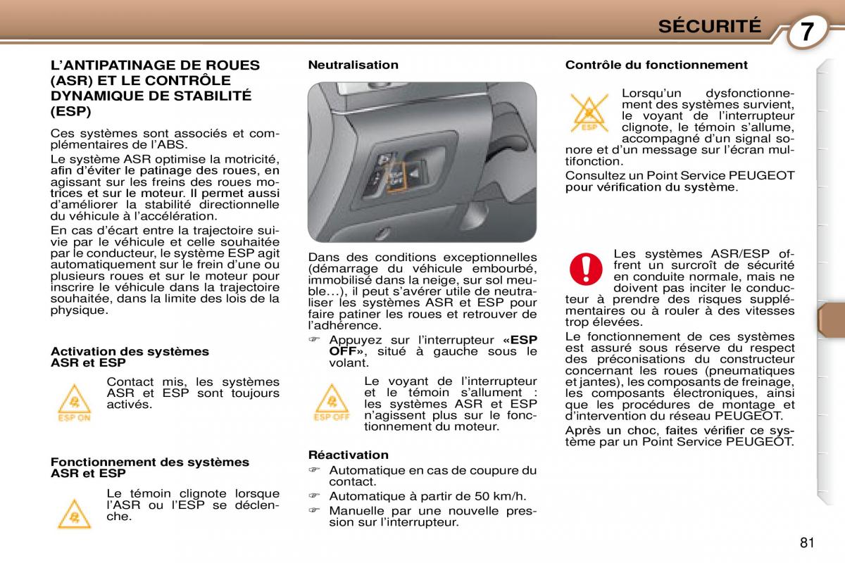 Peugeot 607 manuel du proprietaire / page 81