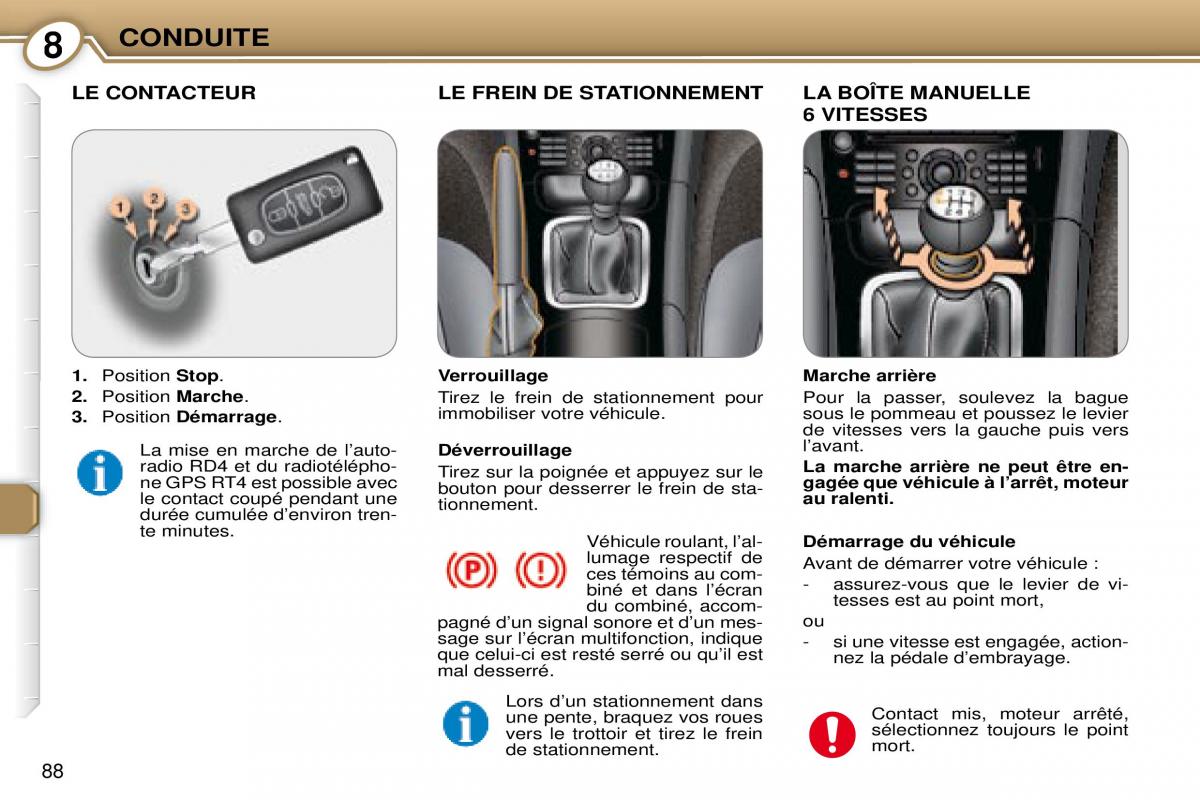 Peugeot 607 manuel du proprietaire / page 88