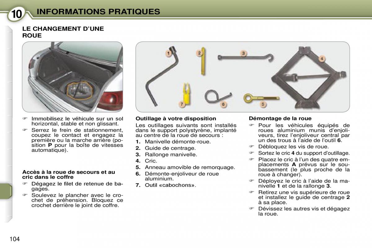 Peugeot 607 manuel du proprietaire / page 104