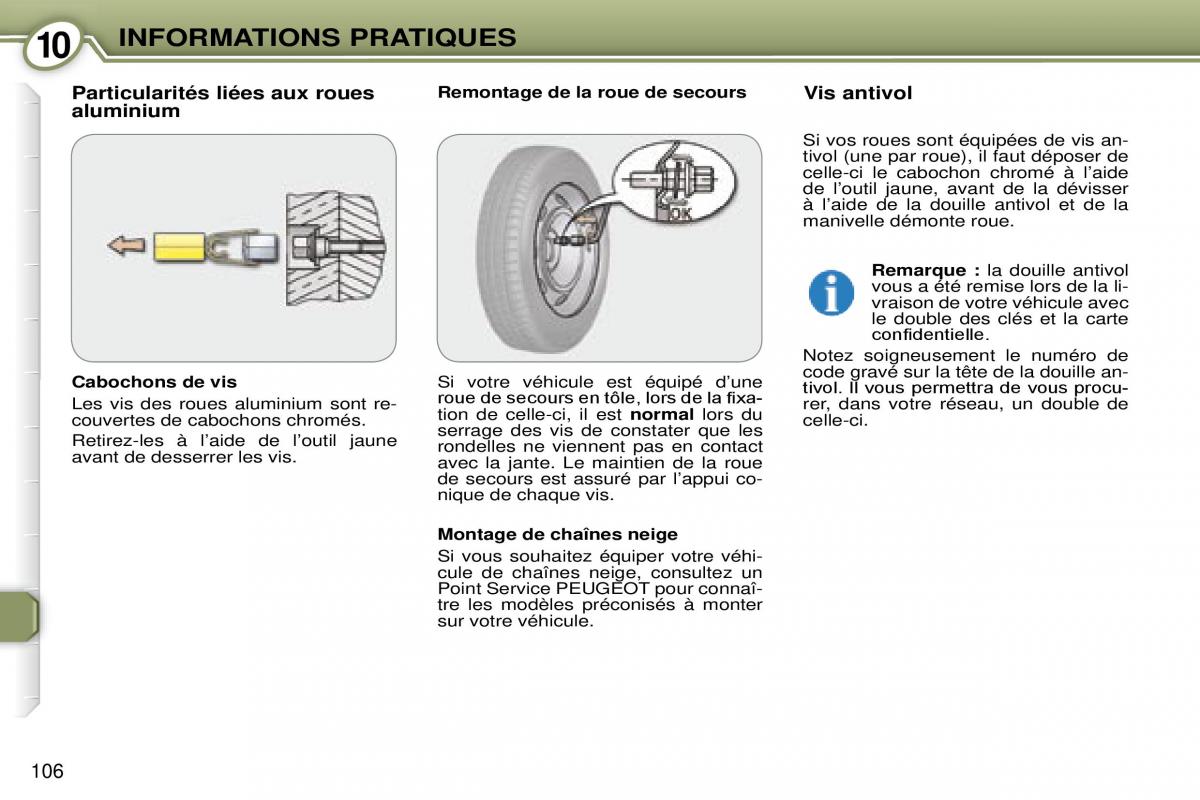 Peugeot 607 manuel du proprietaire / page 106