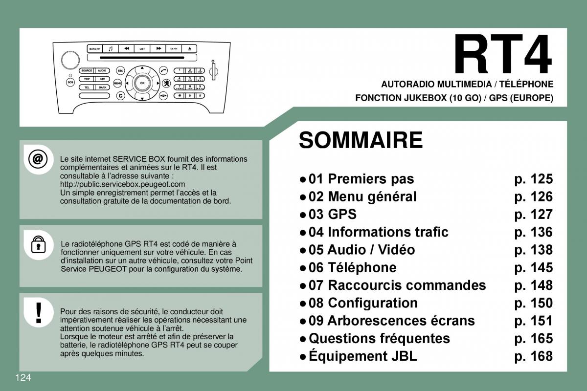 Peugeot 607 manuel du proprietaire / page 125