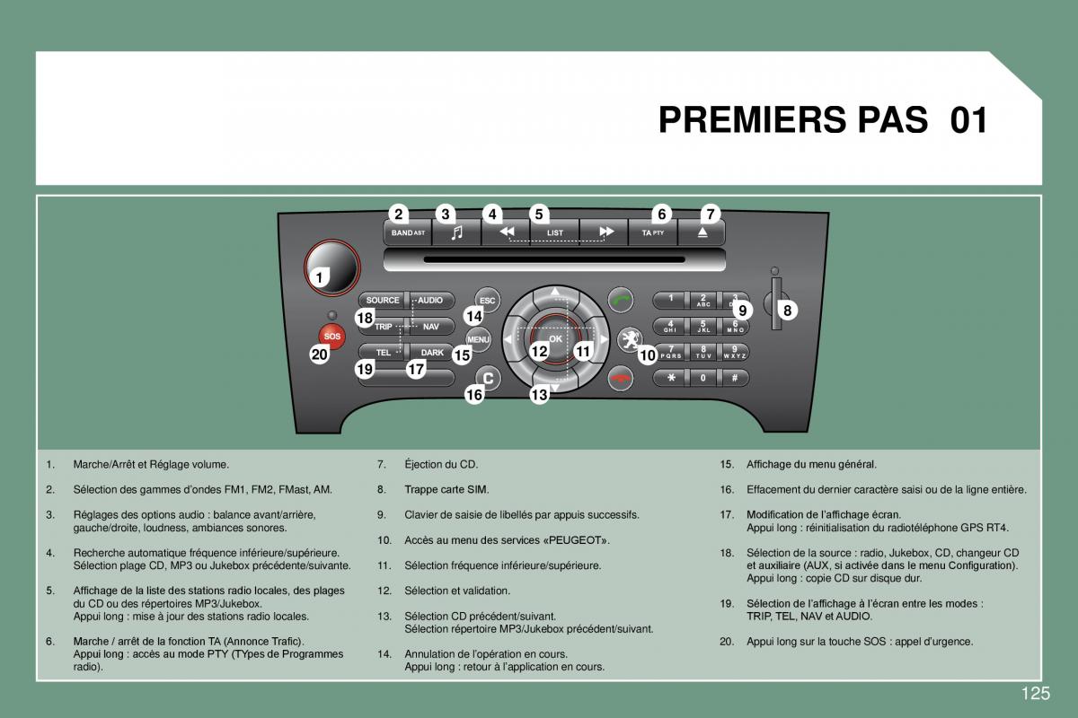 Peugeot 607 manuel du proprietaire / page 126