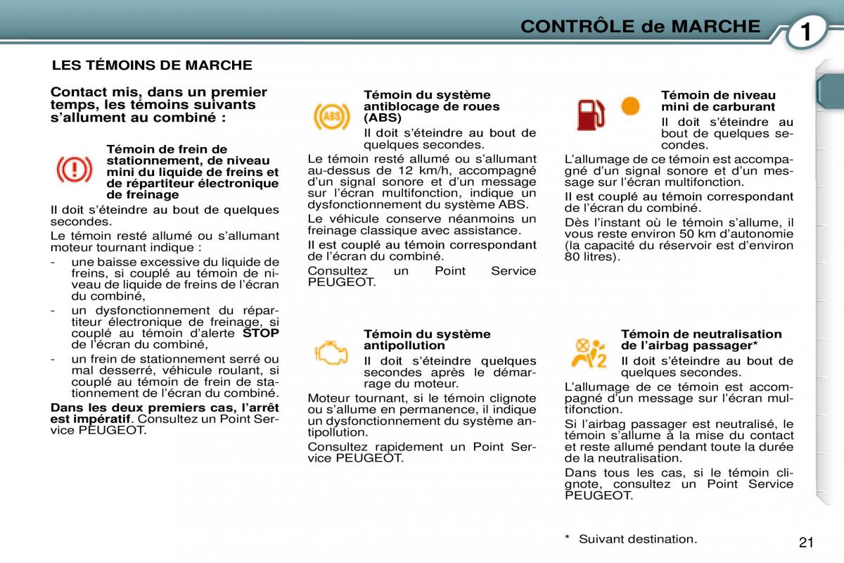 Peugeot 607 manuel du proprietaire / page 19