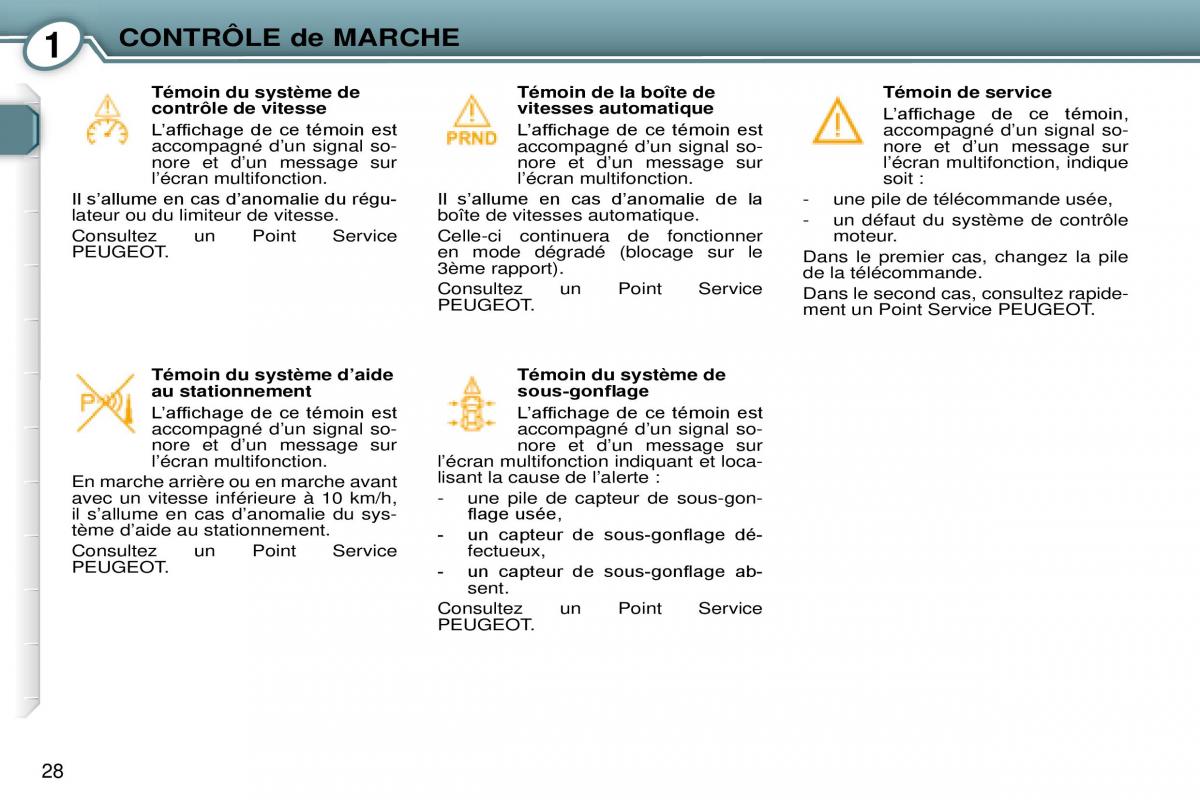 Peugeot 607 manuel du proprietaire / page 26