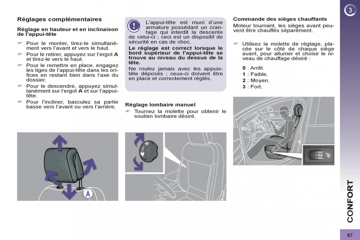 Peugeot 3008 manuel du proprietaire / page 69