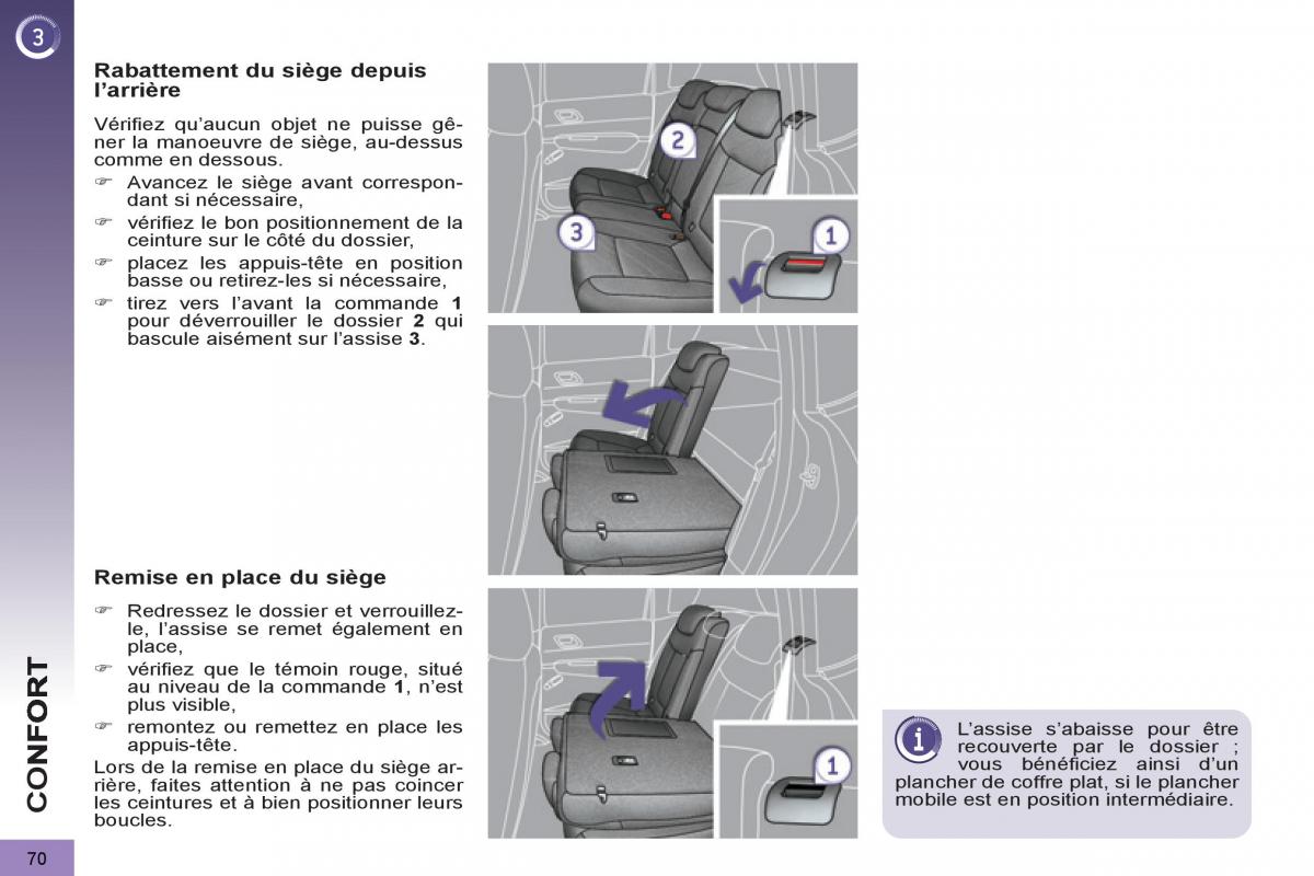 Peugeot 3008 manuel du proprietaire / page 72