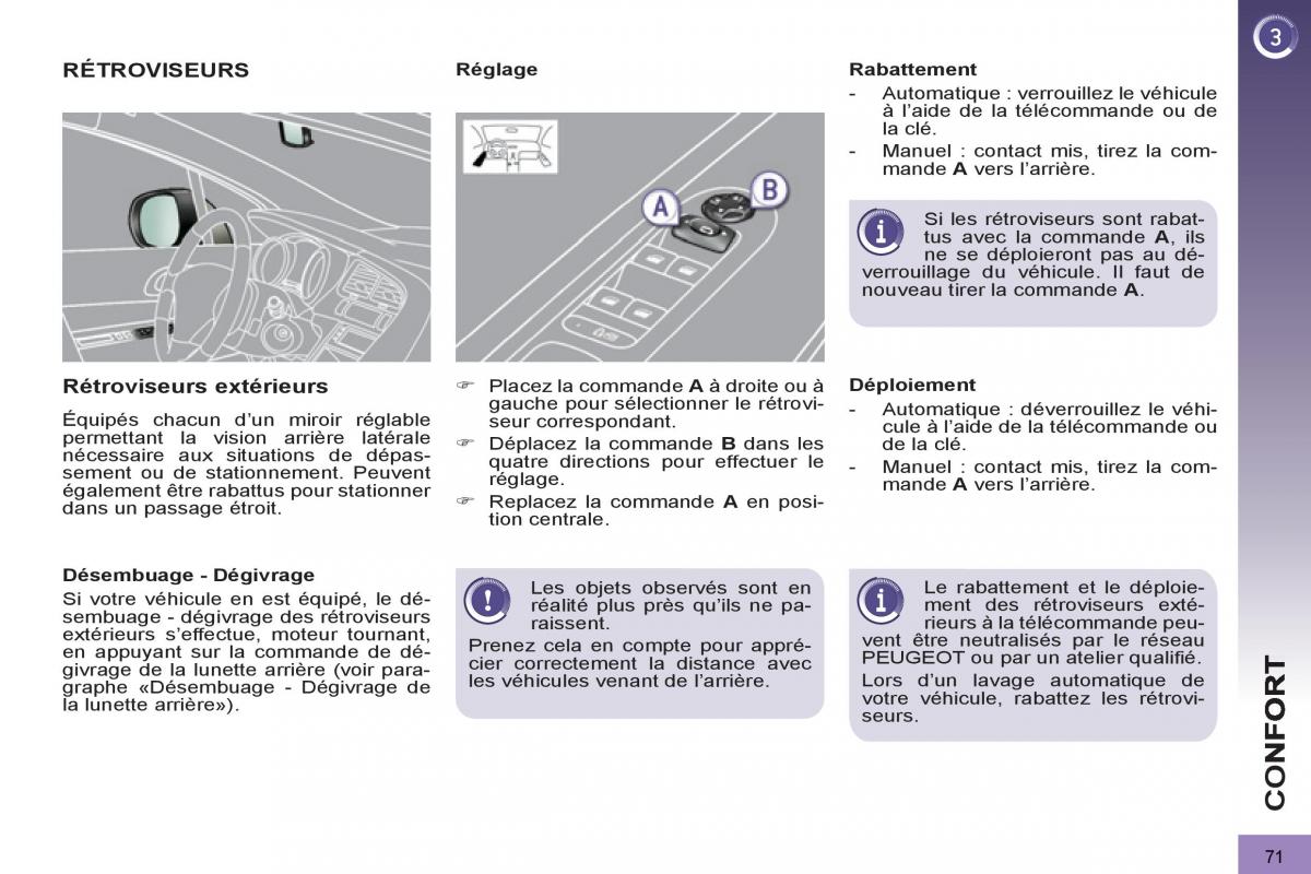 Peugeot 3008 manuel du proprietaire / page 73