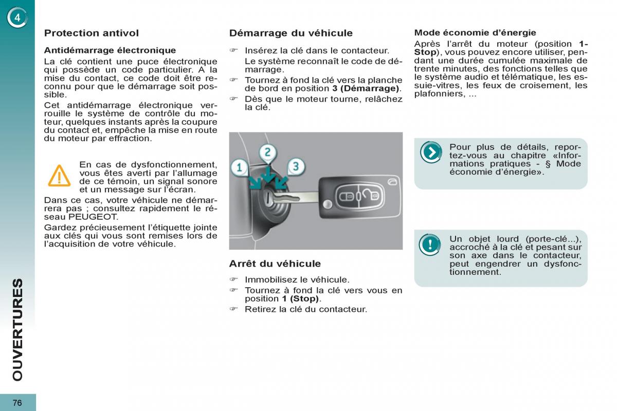 Peugeot 3008 manuel du proprietaire / page 78