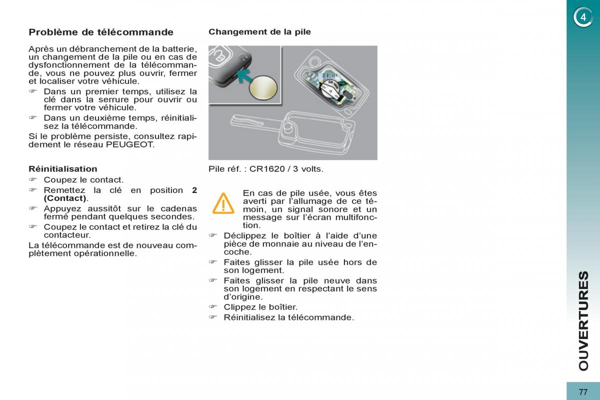 Peugeot 3008 manuel du proprietaire / page 79