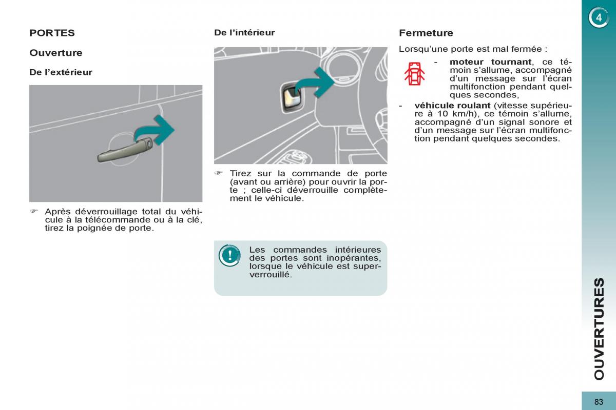 Peugeot 3008 manuel du proprietaire / page 85