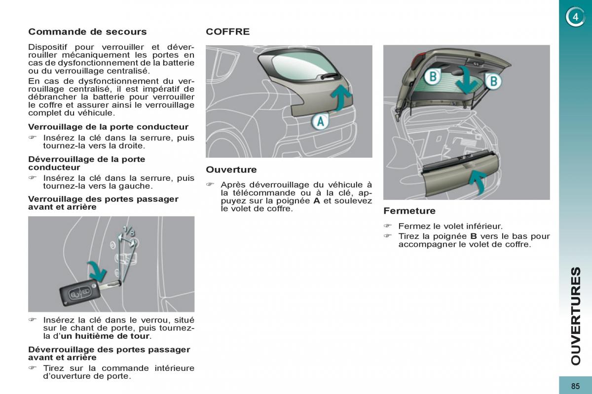 Peugeot 3008 manuel du proprietaire / page 87