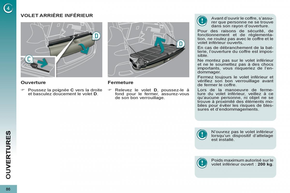 Peugeot 3008 manuel du proprietaire / page 88