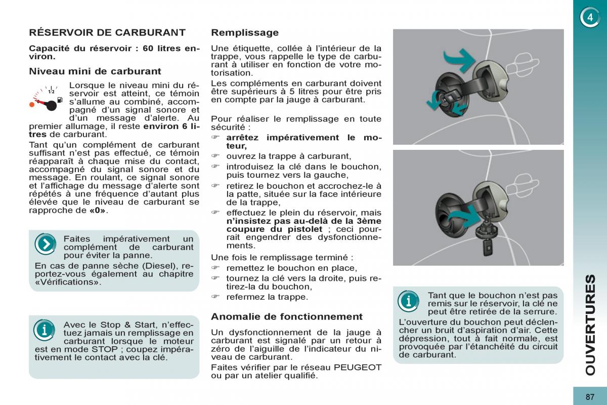 Peugeot 3008 manuel du proprietaire / page 89